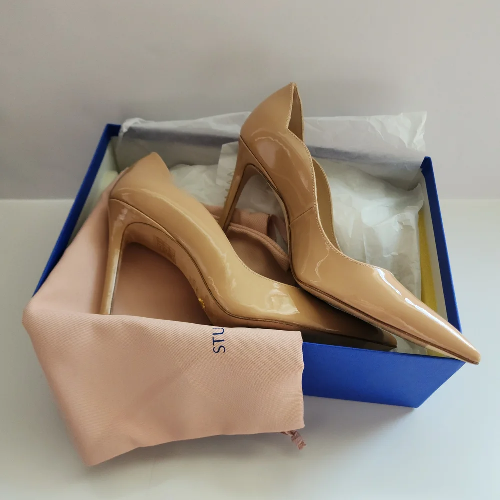 Women‎ Shoes. Stuart Weitzman Nude Patent Leather Pumps